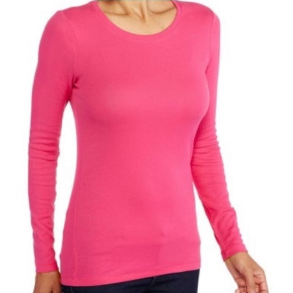 Danskin Women's Pink Long Sleeve Crewneck Top